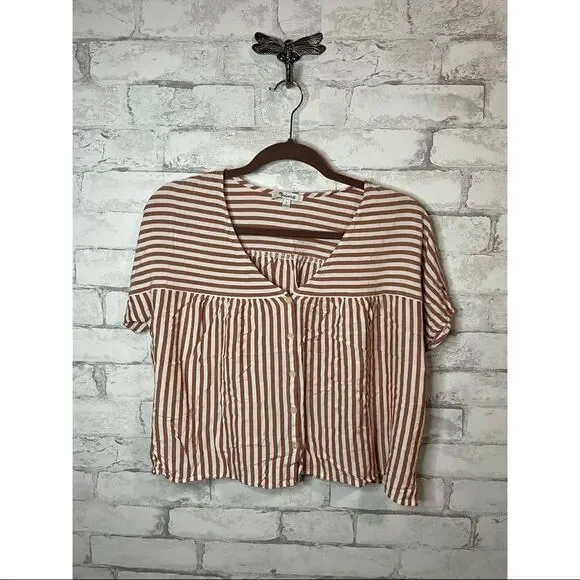 Madewell Rhyme Button-Front Top in Stripe Play - Picture 3 of 7